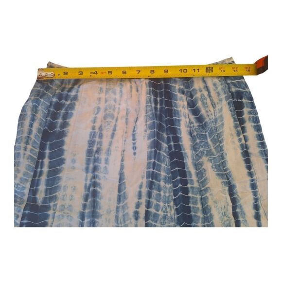 Lafayette 148 Silk Blend Skirt Tie dye lined knee length size 4 blue tulip flare - Picture 9 of 11